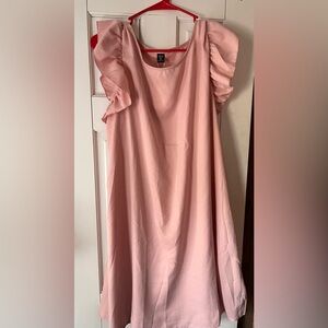 Elegant Pink Ruffle Sleeve Top